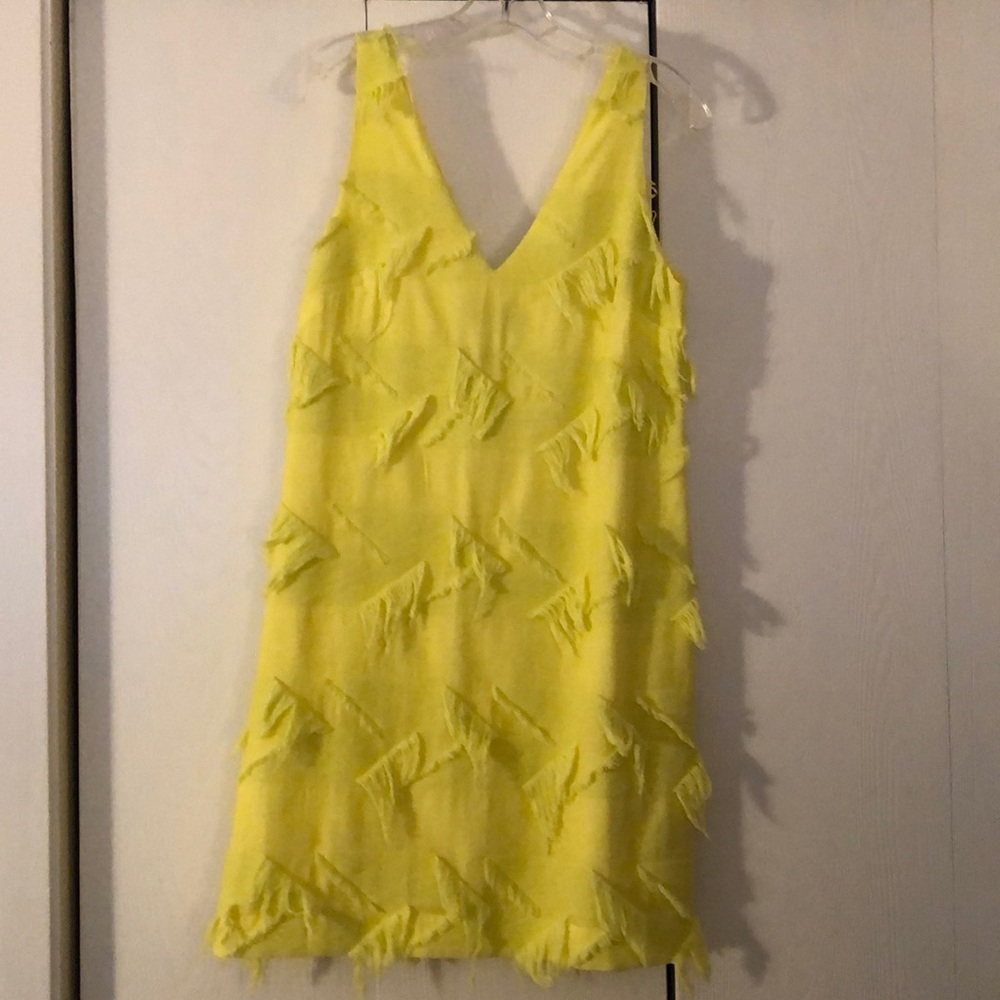 Maeve yellow fringe sundress vneck NWT